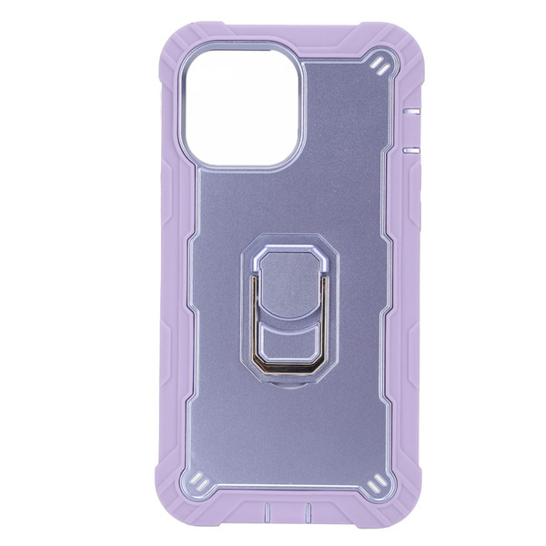 Scratchproof Armor Covers with Stand for IPhone 13 Pro Max Mobile Phones Armor Protect Case(Purple Purple )