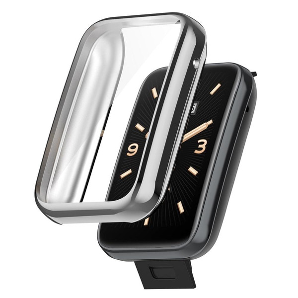 Electroplating TPU Frame Tempered Glass Case Compatible for Xiaomi Band7 Pro Smartwatch Shockproof Protect Covers