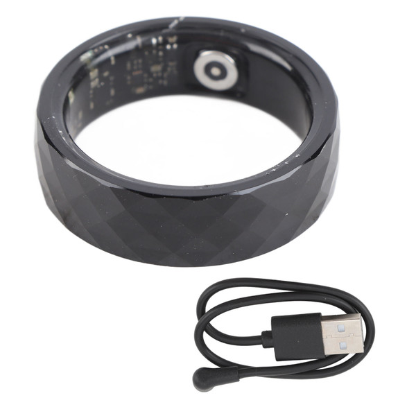 Smart Ring Health Fitness Tracking Black Lightweight Aluminum Alloy Elegant Wearable Sleep Monitoring Ring 20, for Finger Circumference: 69mm/2.71in, US Size: 10