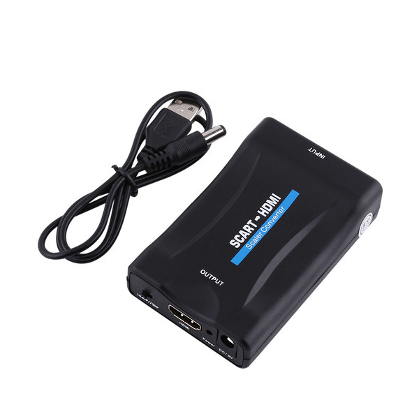 Scart to HDMI Audio Video Converter Scaler Adapter 720P 1080P With USB Cable