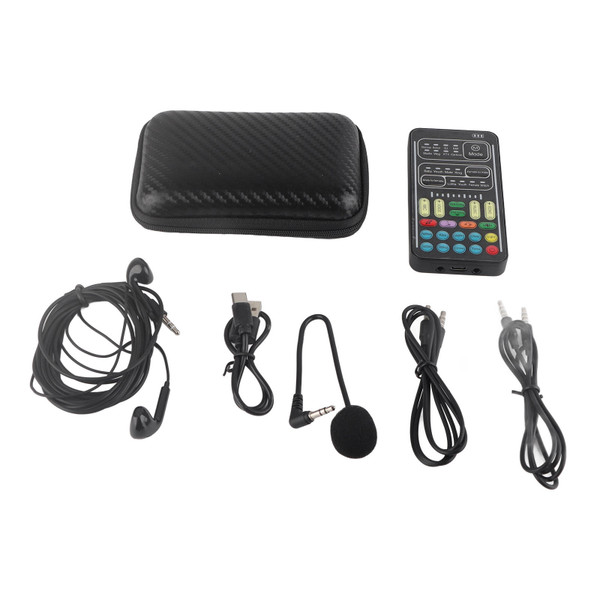 I9 Voice Changer Set Multifunction Portable Recording Mini Sound Card for Game Anchor Recording Computer English Version