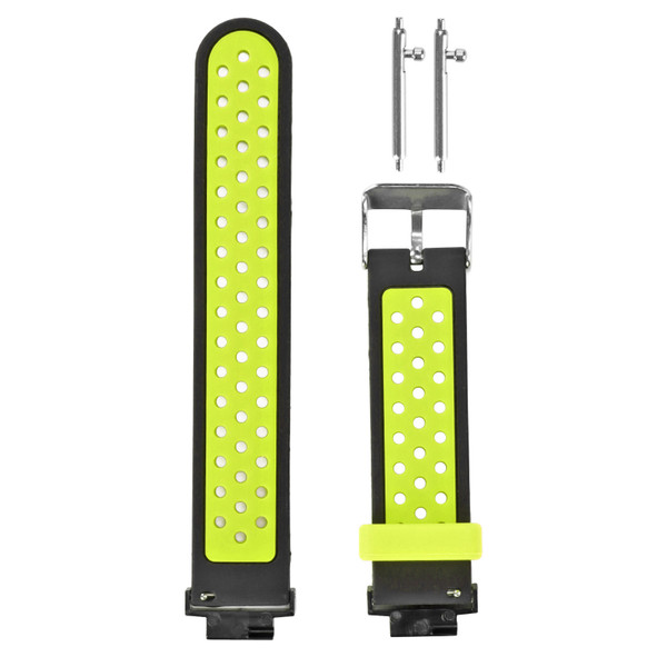 Silicone Watchband Soft Breathable Double Color Replacement Watch Wristband for Amazfit Verge Verge Lite(Black Green )