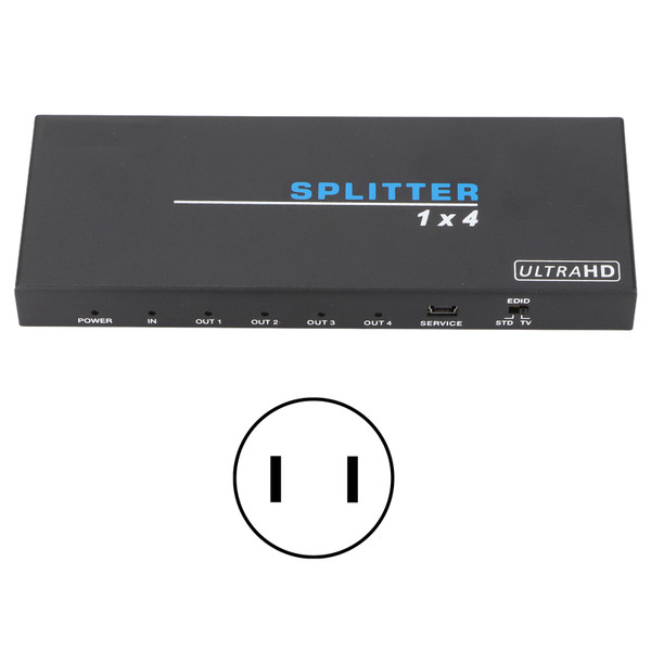 1 To 4 HD Multimedia Interface Splitter 4K 18Gbps High Resolution HD Multimedia Interface2.0 Video Switcher US Plug