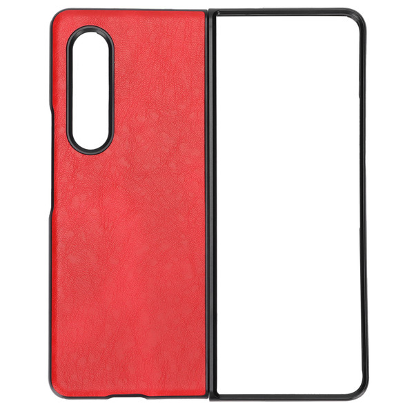 Leather Smartphone Cover Shockproof Phone Protective Case for Samsung Galaxy Z Fold 3Red