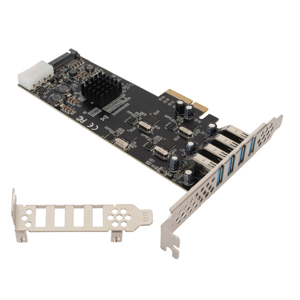 4 Port USB 3.0 PCIE Card 4 Dedicated 5Gbps Channels Support UASP SATA LP4 Power PCI Express Adapter Card