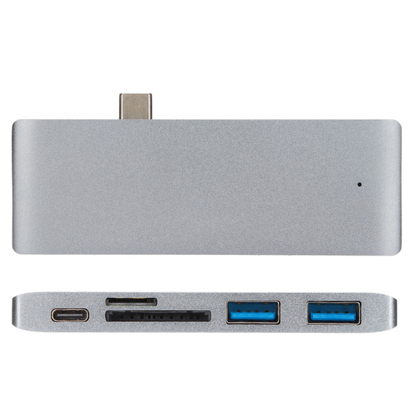 USB C Hub Portable 5 in 1 PD Fast Charge Multi Port Expansion USB C Adapter for MacBooks for TabletGrey