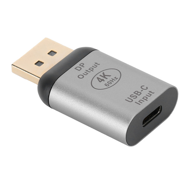 Aluminum Alloy Shell TypeC Female to DP Female Adapter Connector for Windows Android OS X