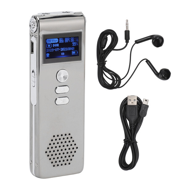 Voice Recorder MP3 WAV 192kbps Noise Reduction Dual Microphone Password Function Digital Recorder with Earphone 4G
