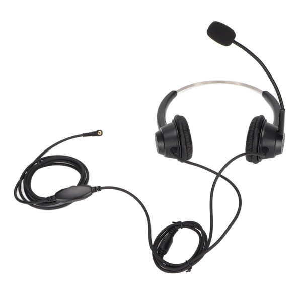 Telephone Headset 2.5mm Plug Noise Reduction Binaural Wired Call Center Headphone with Mic for Home Office