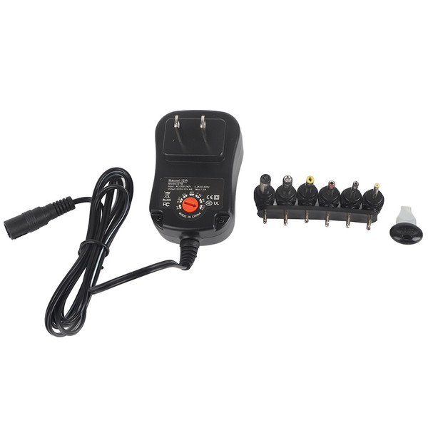 Universal 100‑240V To 3V/4.5V/5V/6V/7.5V/9V/12V 12W Adjustable AC/DC Charger Adapter Switching Power Supply