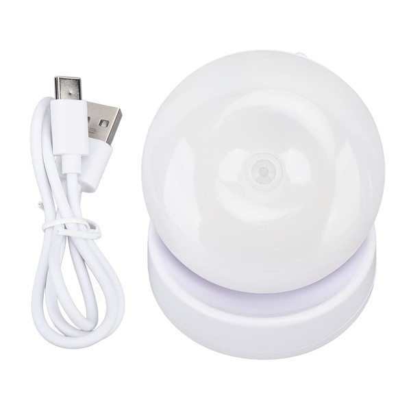 LED Motion Sensor Night Light ABS 360 Degree Rotating Rechargeable Induction Wall Lamp for Stair Closet Hallway Bedroom Cool