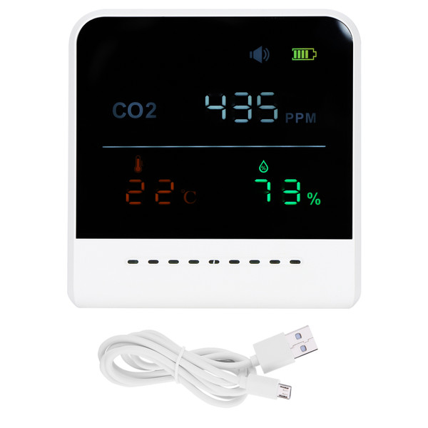Carbon Dioxide Detector Digital Air Quality Tester with Temperature Humidity Display
