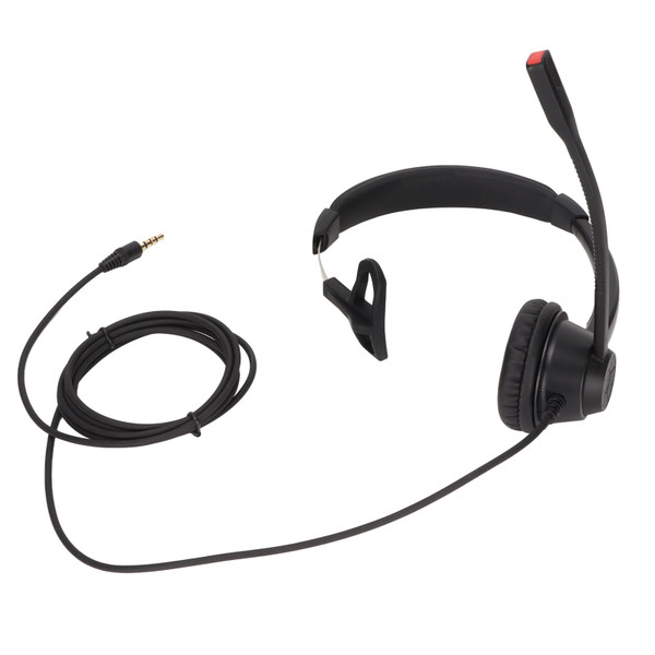 3.5mm Telephone Headset Noise Cancelling Unilateral Corded Customer Service Earphone with Mic for Landline Office