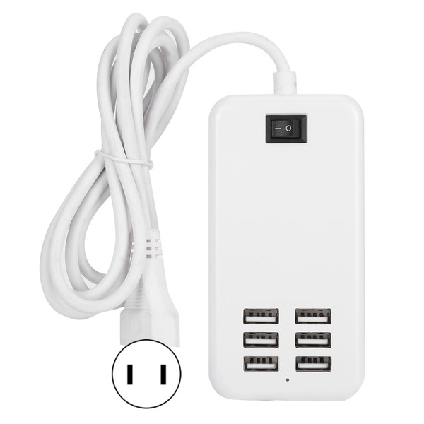 Charger Adapter 6 Port 30W USB Desktop Fast Charging Station Hub 100‑240VUS Plug