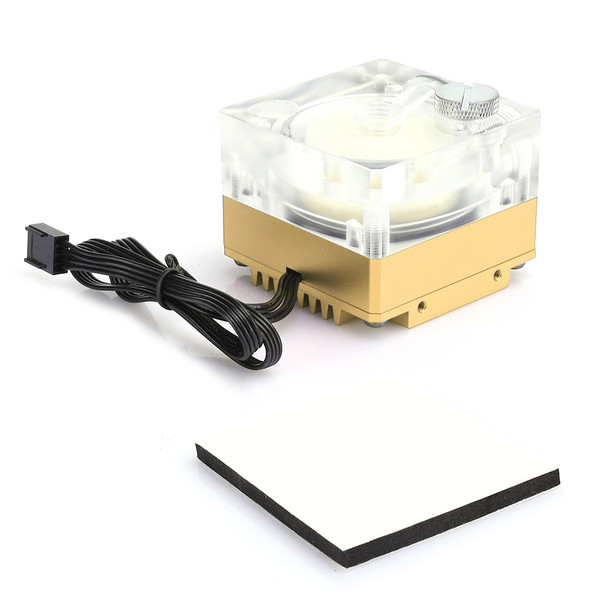 Water Cooling Pump Acrylic Aluminum Computer Accessory Heat Sink Mute for PWM Speed ControlGolden