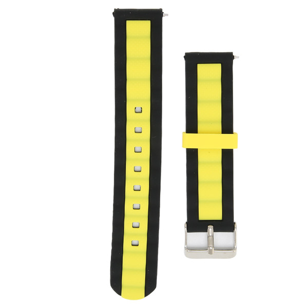 20mm Adjustable Silicone Watch Strap for Amazfit GTS 3/GTS 2/Bip S/Bip U SmartwatchBlack Yellow