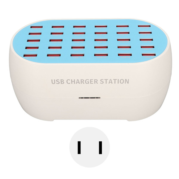 160W 30 Port USB Charging Station Multiple USB Desktop Chargers for Cell Phone Digital Appliances 100‑240V US Plug