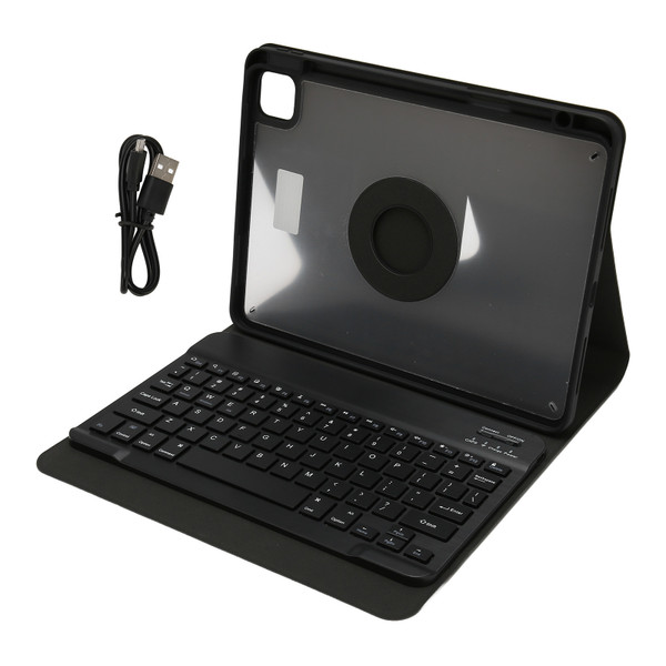 Magnetic Case for IOS Tablet Pro 11in 2019 2020 2021 2022 Rotating Detachable Translucent Case with Pencil Holder Keyboard Black