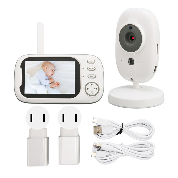 3.5inch Video Baby Monitor with Camera and Sound WiFi Infrared Night Vision Baby Monitor with Voice Intercom 100‑240V US Plug