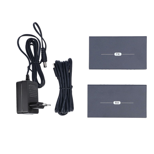 HD Multimedia Interface Extender 165FT 1080P At 60Hz Cat6 Ethernet Cable RJ45 HD Video Transmitter and Receiver Supports USB KVM  Black