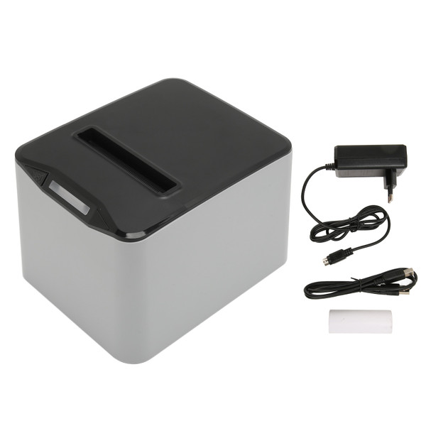 80mm Thermal Printer 220 to 300mm/s 80mm Width USB LAN Interface ESC POS Compatible Shipping Label Printer 100‑240V EU Plug