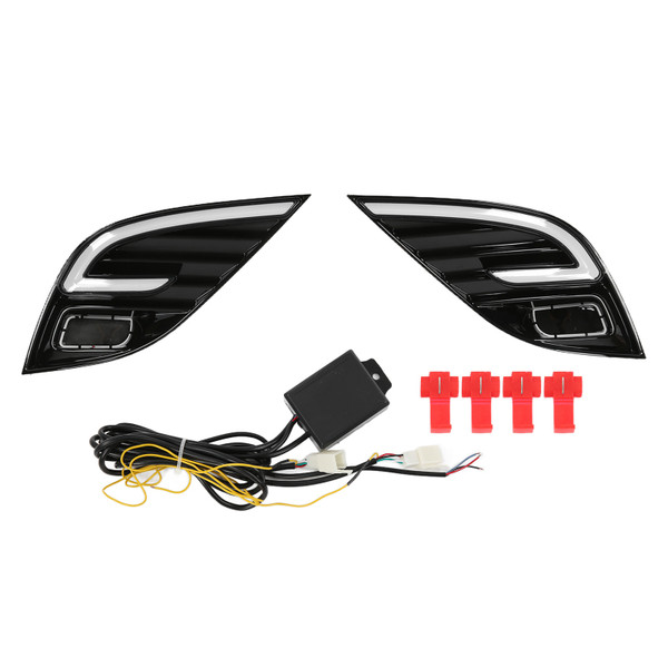 2pcs LED Daytime Running Light Front Bumper Fog Turn Signal Lamp Replacement for Camry SE XSE 2018‑2020