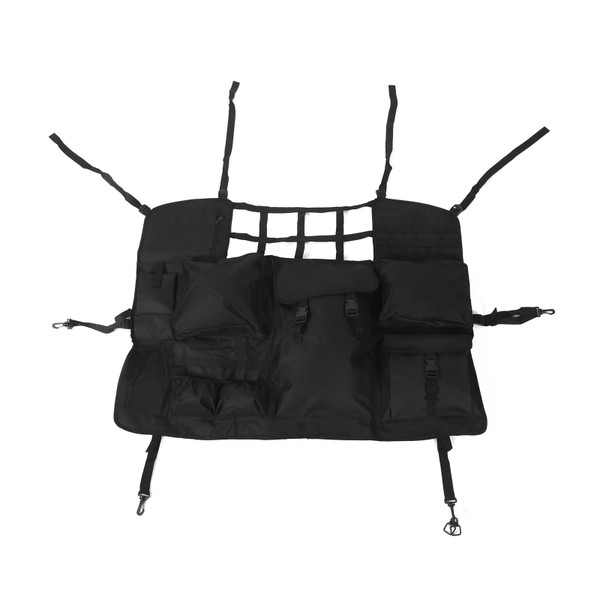 Car Seat Back Storage Bag MultiPocket Black Automobile Accessory Replacement for Wrangler