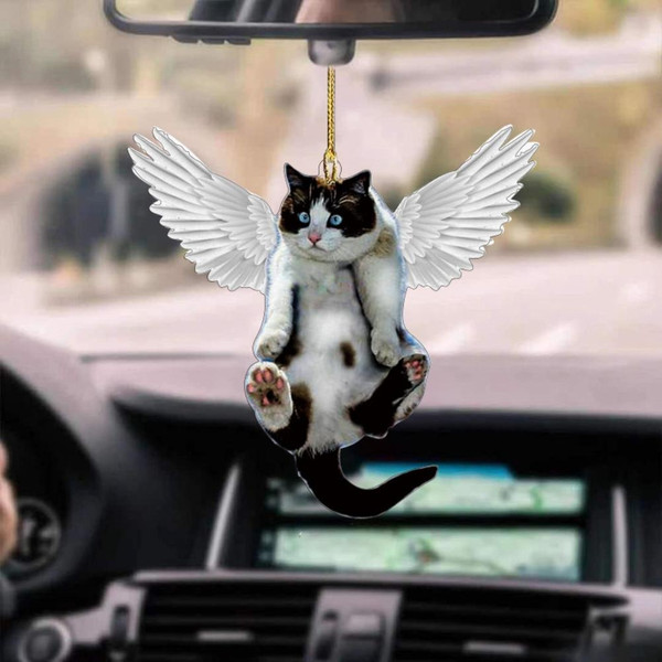 Car Pendant Creativity Cute Cat Car Hanging Ornaments Car Rearview Mirror Hanging Great Gift for Friends and Family