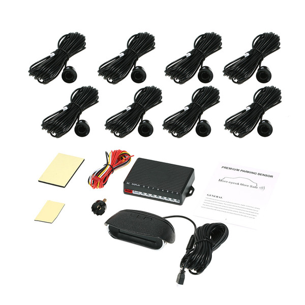Rear Parking Sensor Kit Digital Display 3 Voice Level Control Cars Parking Assistance Kit with 8 Parking Sensors