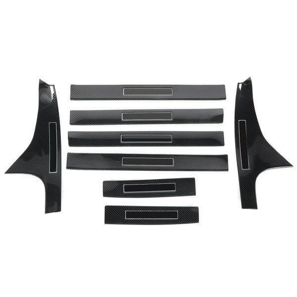 8Pcs/Set Door Sill Plate Carbon Fiber Type Threshold Scuff Protecor Guard Cover Fit for Honda Accord 2018‑2020