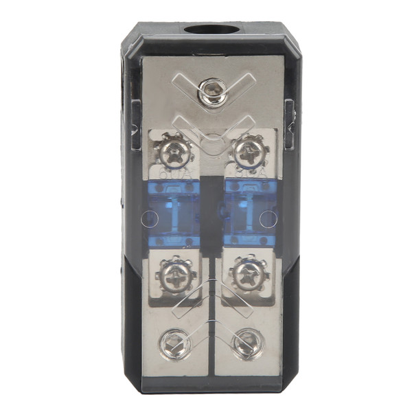 2 Way Fuse Holder Box 1 in 2 Out 60A Power Distribution Block Universal for Car Yacht Stereo Audio Amplifier