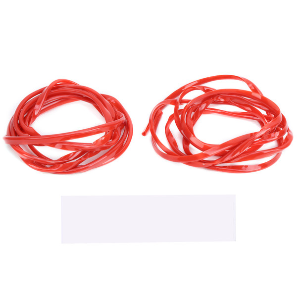 2pcs 110.2in Car Door Anti Collision Strips Rubber Sealing Anti Scratch Protection Universal(Red )