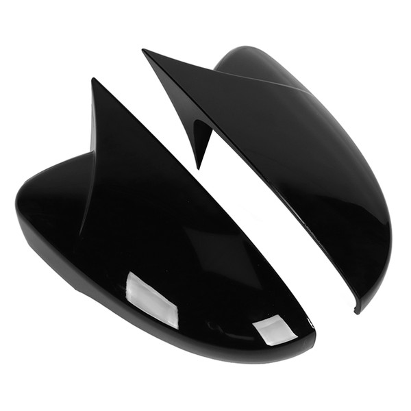 2pcs Door Rearview Mirror Cover Left Right ABS Wearproof Sturdy Replacement for Octavia 15‑20Black