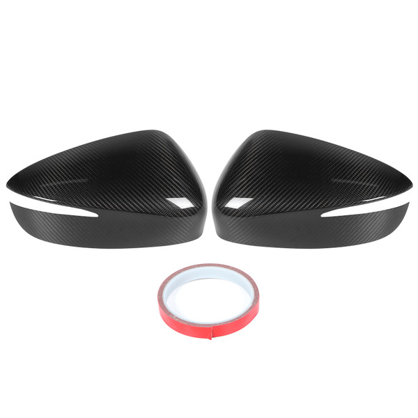 2Pcs Rearview Mirror Cover Cap Carbon Fiber Exterior Housing Fit for Mazda CX‑5 2012‑2015