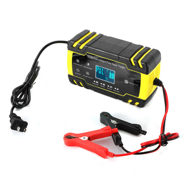 Automatic Car Motorcycle Battery Charger Smart Fast Charging LCD Display