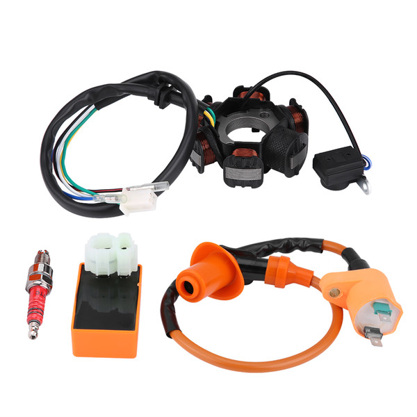 Racing Ignition Coil CDI Spark Plug Magneto Stator for GY6 125cc 150cc Moped Scooter
