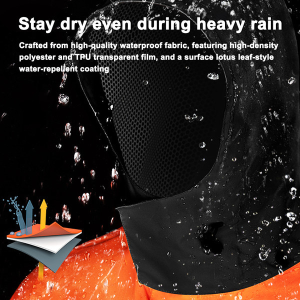 SULAITE Motorcycle Rain Gear Suit Lightweight Riding Raincoat Set Waterproof Breathable Jacket & Pants with Shoe Cover for Men Women