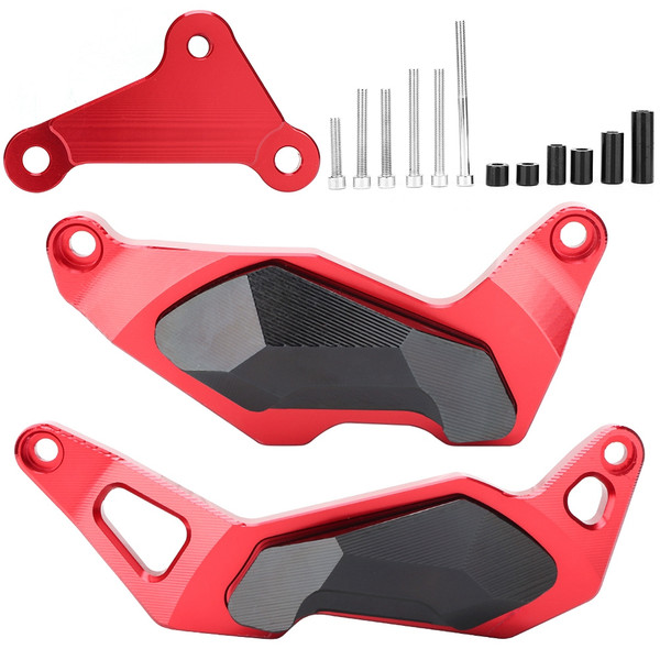 3pcs Engine Guard Sliders Crash Pad Protection Fit for Kawasaki ninja400 17-18 (Red)