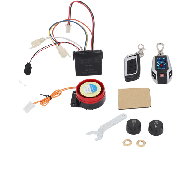 2 Way Car Alarm System Anti Theft Universal PKE Vehicle Security System Waterproof With LCD Display for Motorcycle With Tire Pressure Device