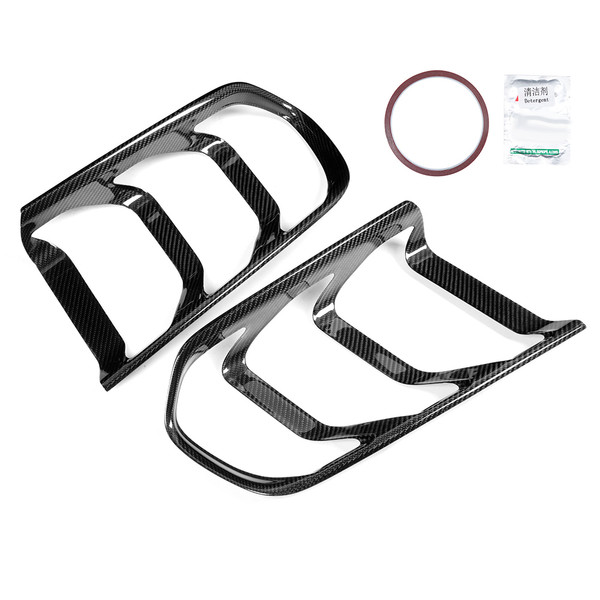 1 Pair Carbon Fiber Rear Bumper Taillight Frame Lamp Cover Trim Fit for Ford Mustang All Model 2014-2018