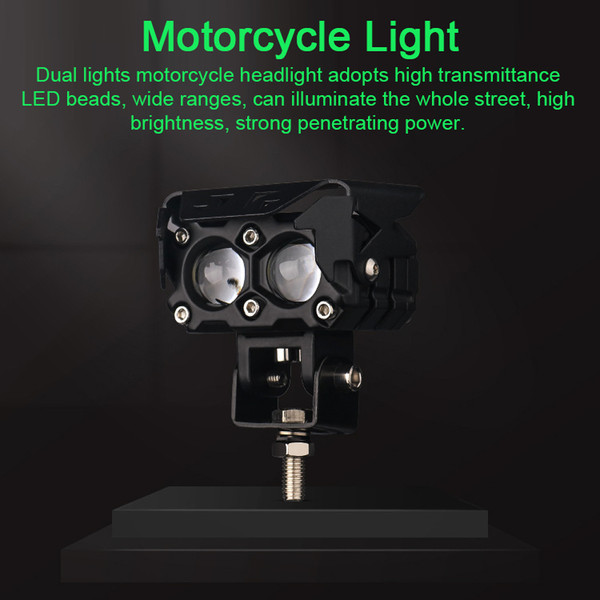 2PCS Motorcycle Headlight Spotlights LED Driving Fog Light 90W Dual Color High/Low Beam Working Lamp Auxiliary Light Waterproof 9-36V for Motorcycle Truck SUV UTV ATV Marine Boat