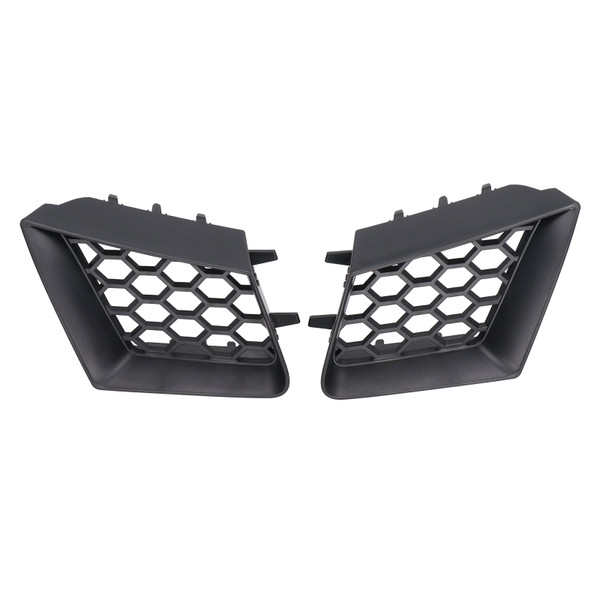 2pcs Front Bumper Upper Grill Left Right Matte Black Replacement for Seat Ibiza Cordoba 6L 2002‑2009