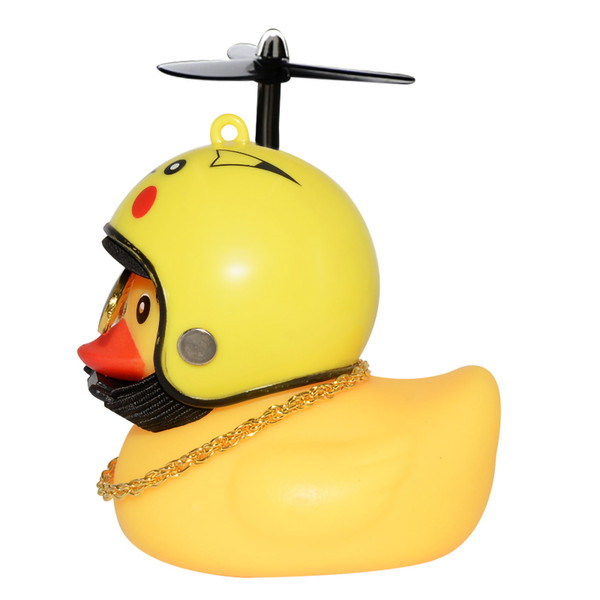 Silicone Yellow Duck Toy with Propeller Helmet Car Interior Ornament Dashboard Decoration AccessoriesType 3 Double Sided Tape