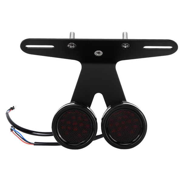 Universal Motorcycle Modification Black 2 Head LED Brake Taillight Tail Signal Light Lamp