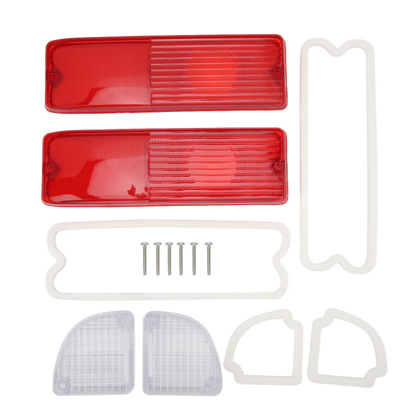 Tail Light Reverse Lenses with Gaskets 110215 Red Housing Rear Light Mirror Lenses Kit Replacement For Chevy Pickup Truck