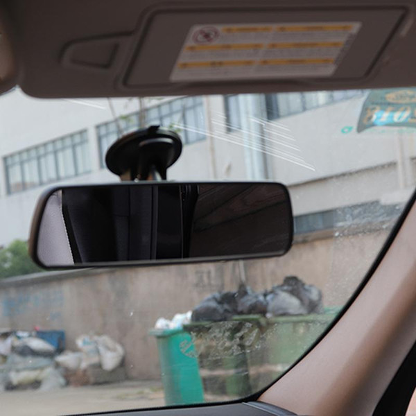 Universal Black Car Truck Mirror Interior Rear View Mirror with Suction Cup Rearview Mirror