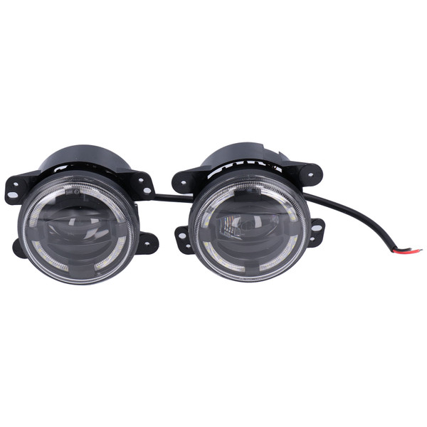 4in 30W Fog Light LED White Halo DRL 12‑24V Waterproof Fit for Jeep Wrangler 2007‑2018