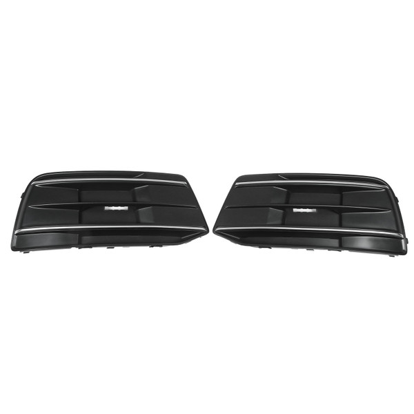 Front Bumper Fog Light Insert Cover AU0807118 Left Right Side Grille Bezel Trim for Q5 2018‑2020 Chrome Plated Stripe