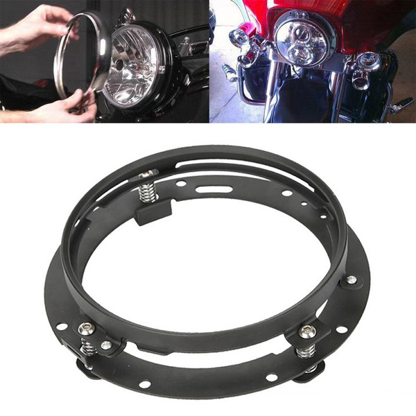 7 Inch Round Headlight Mounting Bracket Compatible with Motorcycle Spray-painted Rust-proof Modified Headlight Stand