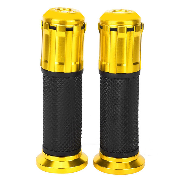 Universal Motorcycle Aluminum Rubber Handle Bar Hand Grip Modification AccessoryGold